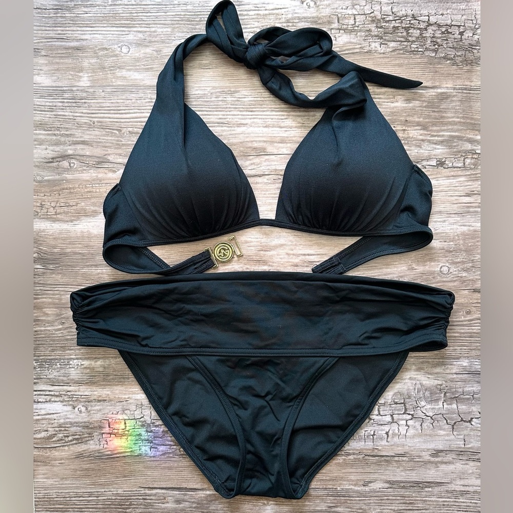 Victoria’s Secret Black Push-up Halter Bikini, size M